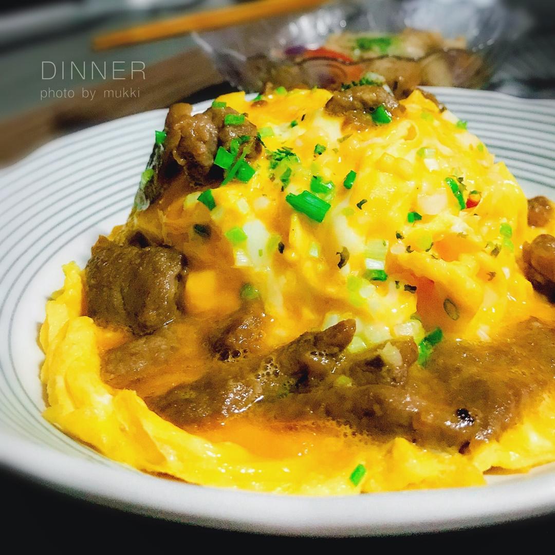 mukki-做的滑蛋牛肉盖饭