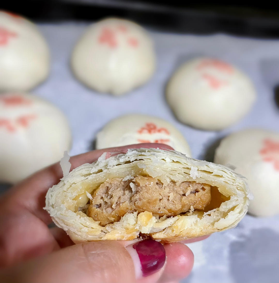 苏式鲜肉月饼|皮薄肉大多汁酥掉渣|超详细附视频