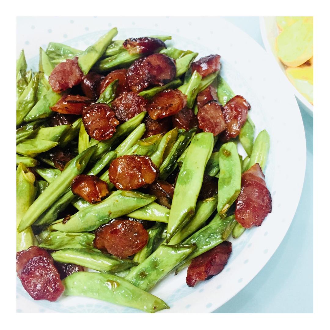 腊肠干煸四季豆