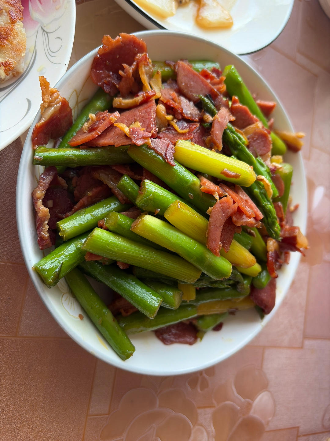 金华火腿炒芦笋