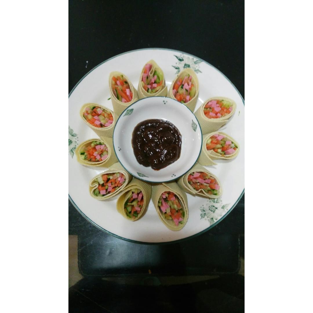 五彩豆皮卷（凉菜）