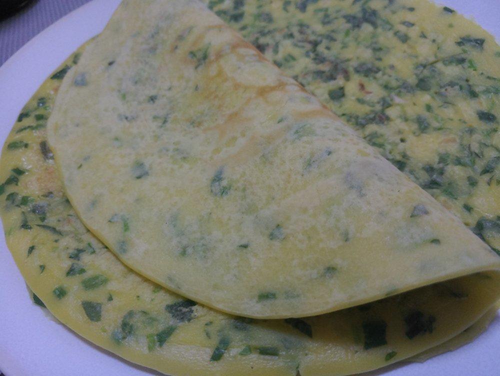 芹菜叶鸡蛋饼