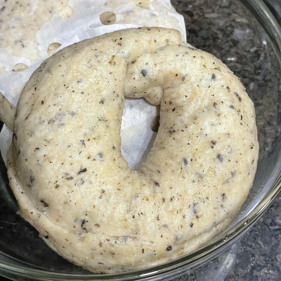 快手贝果，无糖无油黑全麦贝果，减脂必备！