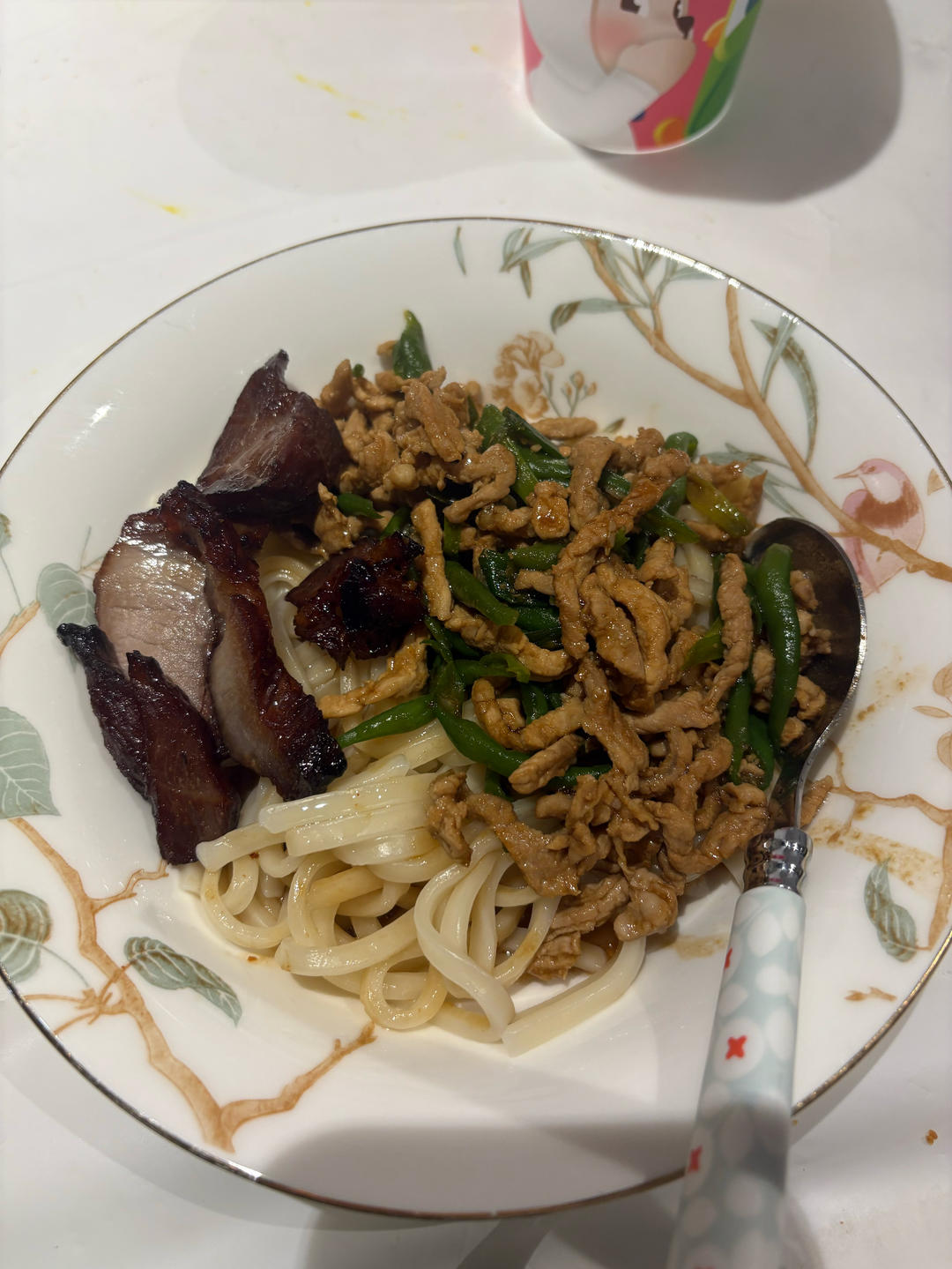 快手青椒肉丝拌面