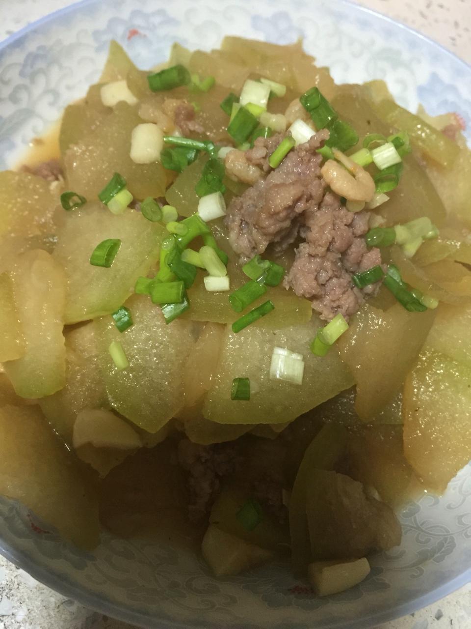 虾米肉碎炒冬瓜的做法