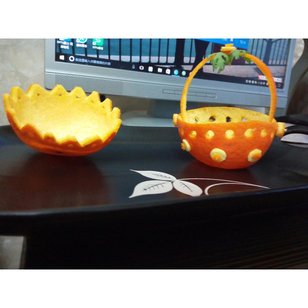 🎋橙皮花篮盘饰拼盘摆盘（巧去橙皮）