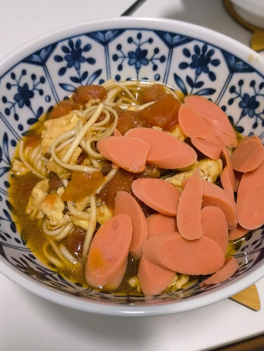 幺女儿炫了三碗的西红柿鸡蛋面