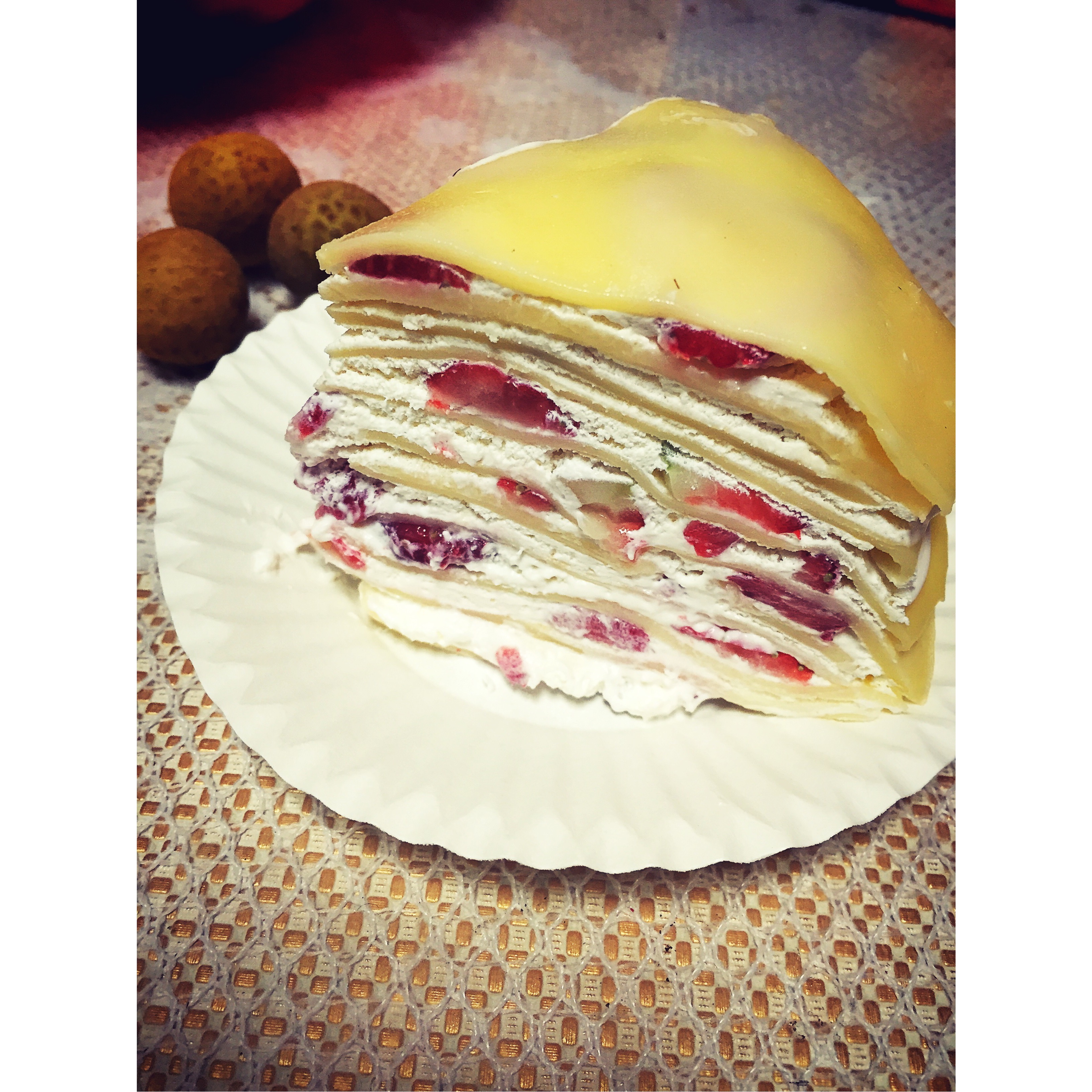 草莓千层饼