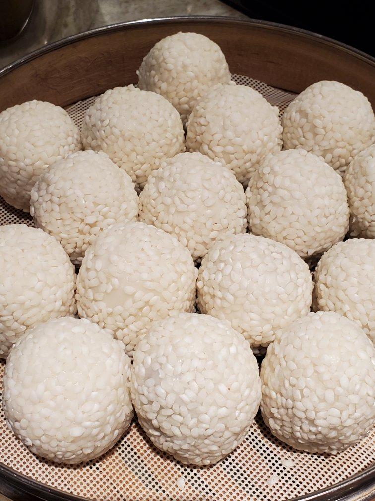 糯米粉红豆团子（粘团/年团）