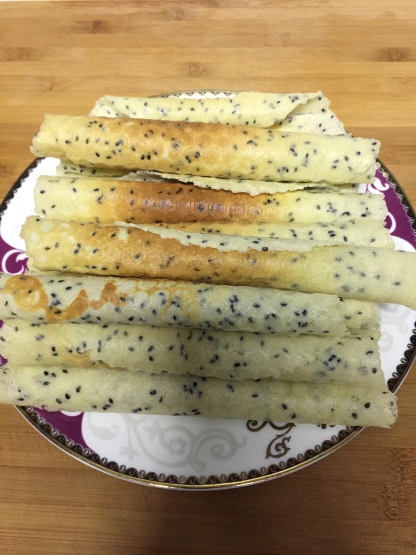 脆皮蛋卷(葱香芝麻牛奶味，完美搭配，酥脆掉渣！零失败！新手可学！没有卷不起的，没有不酥脆的！)