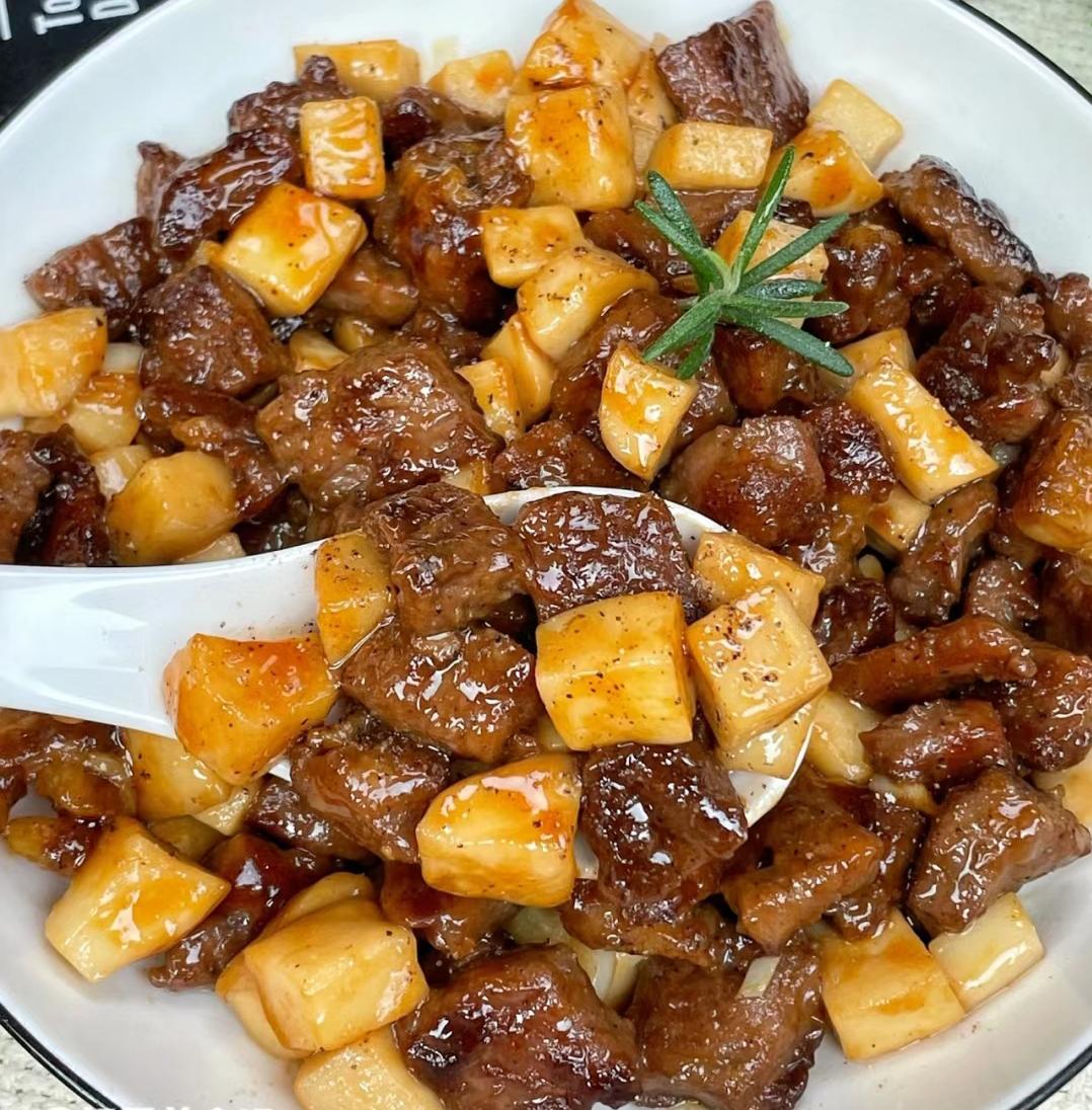 杏鲍菇牛肉粒 超好吃呀的做法