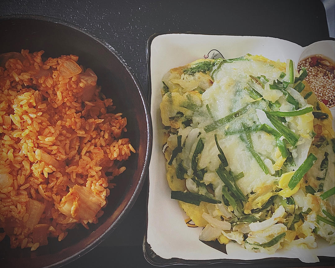 正宗韩式香葱煎饼🌯香脆可口，葱香四溢