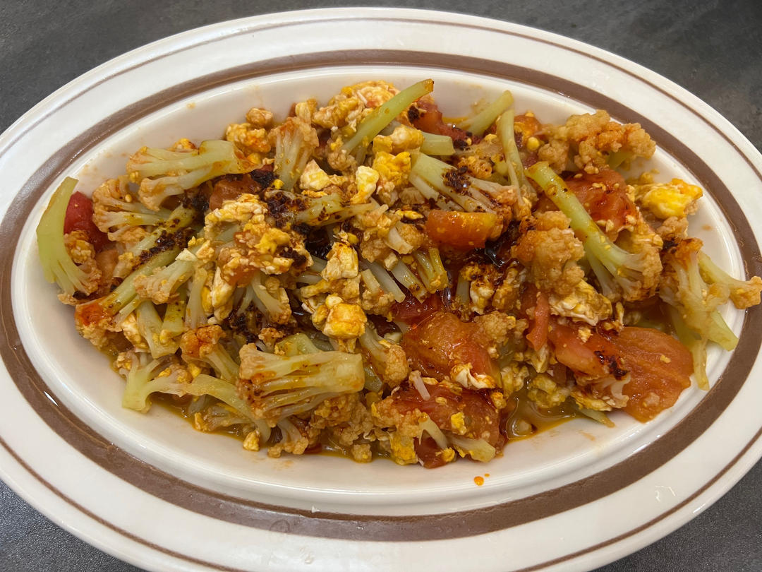 番茄鸡蛋炒西兰花