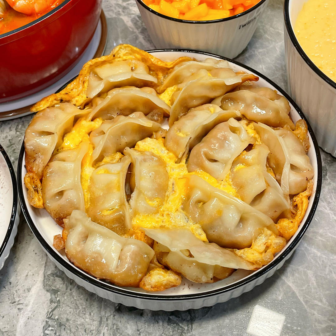 现包现煎抱蛋煎饺&附煎饺的包法