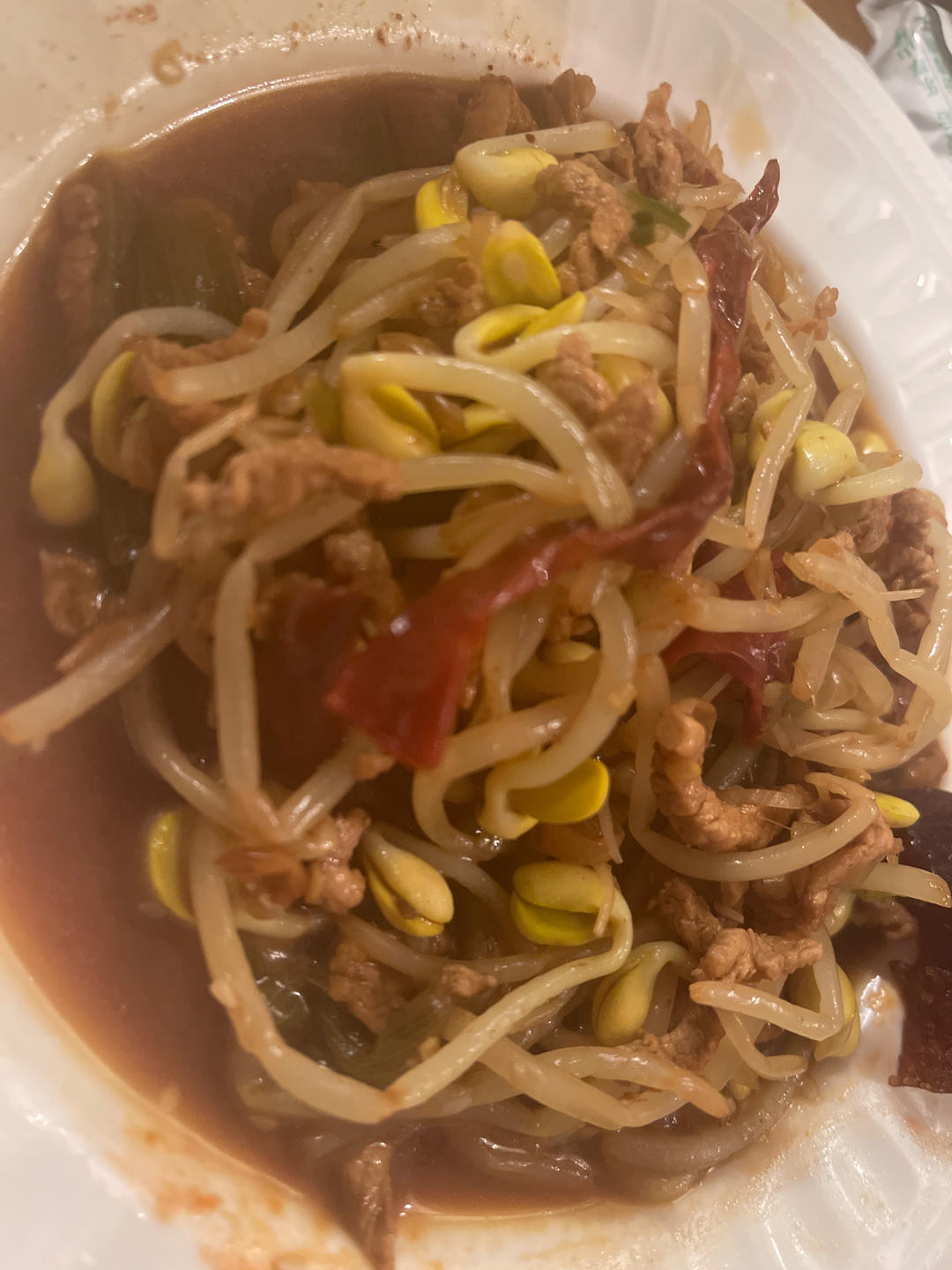 超级下饭菜黄豆芽炒肉-果果美厨