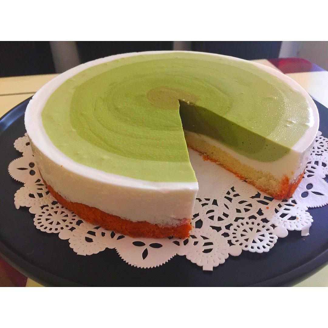 渐变抹茶慕斯蛋糕：我Amanda带着既美又作的抹茶甜点又来了！【曼食慢语】