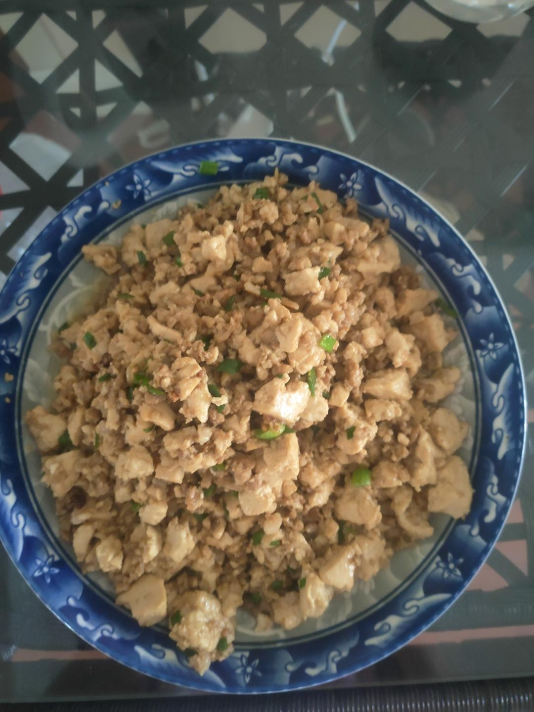 豆腐渣炒肉沫
