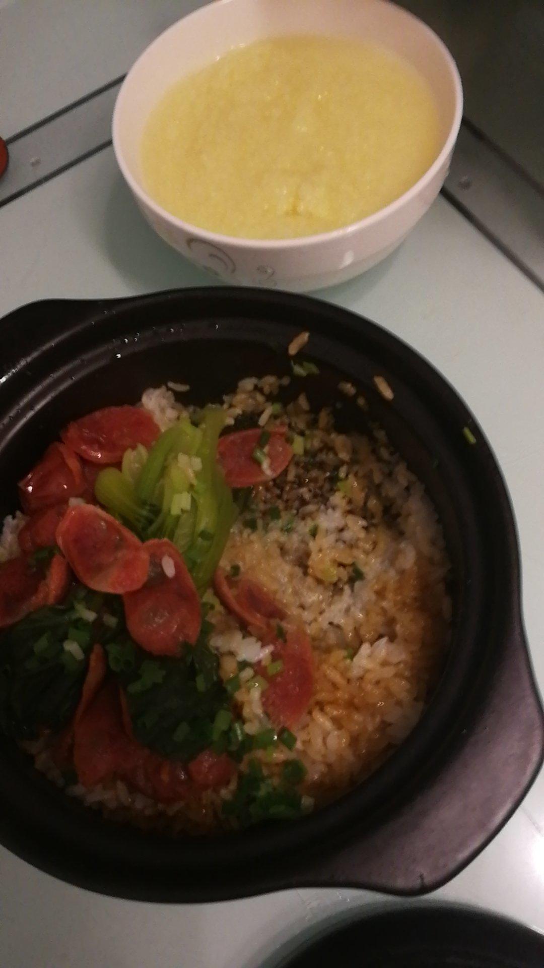 香喷喷的🍲腊肠煲仔饭（砂锅版）超简单神速