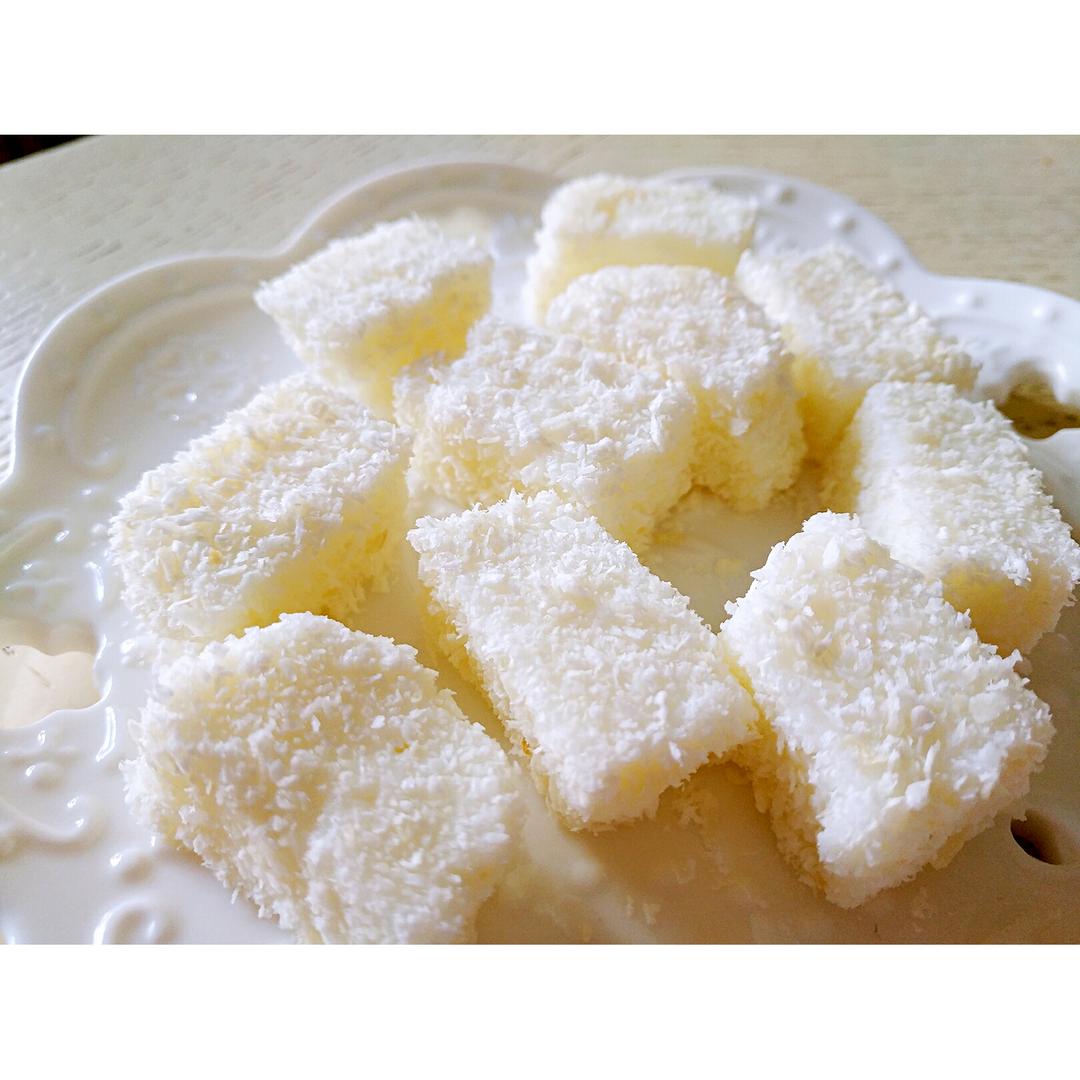 枫叶-177做的椰子奶糕(附上脆炸鲜奶做法)