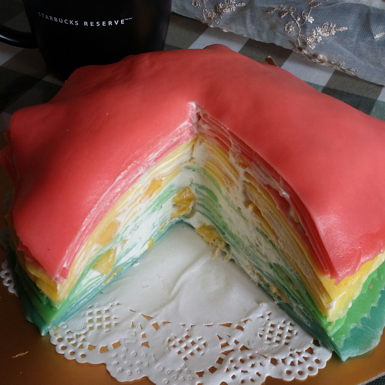 彩虹千层蛋糕 彩虹可丽饼(Mille Crepe Cake)