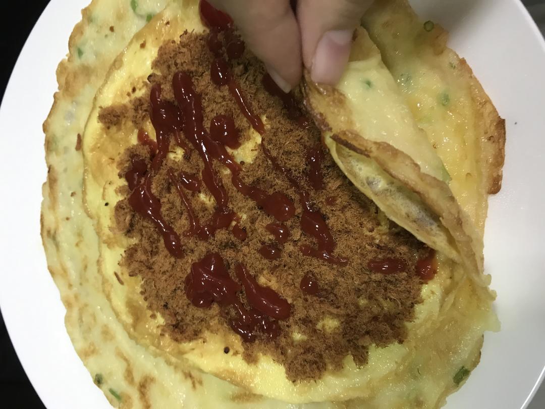葱花肉松鸡蛋卷（超好吃，香喷喷）的做法 步骤17