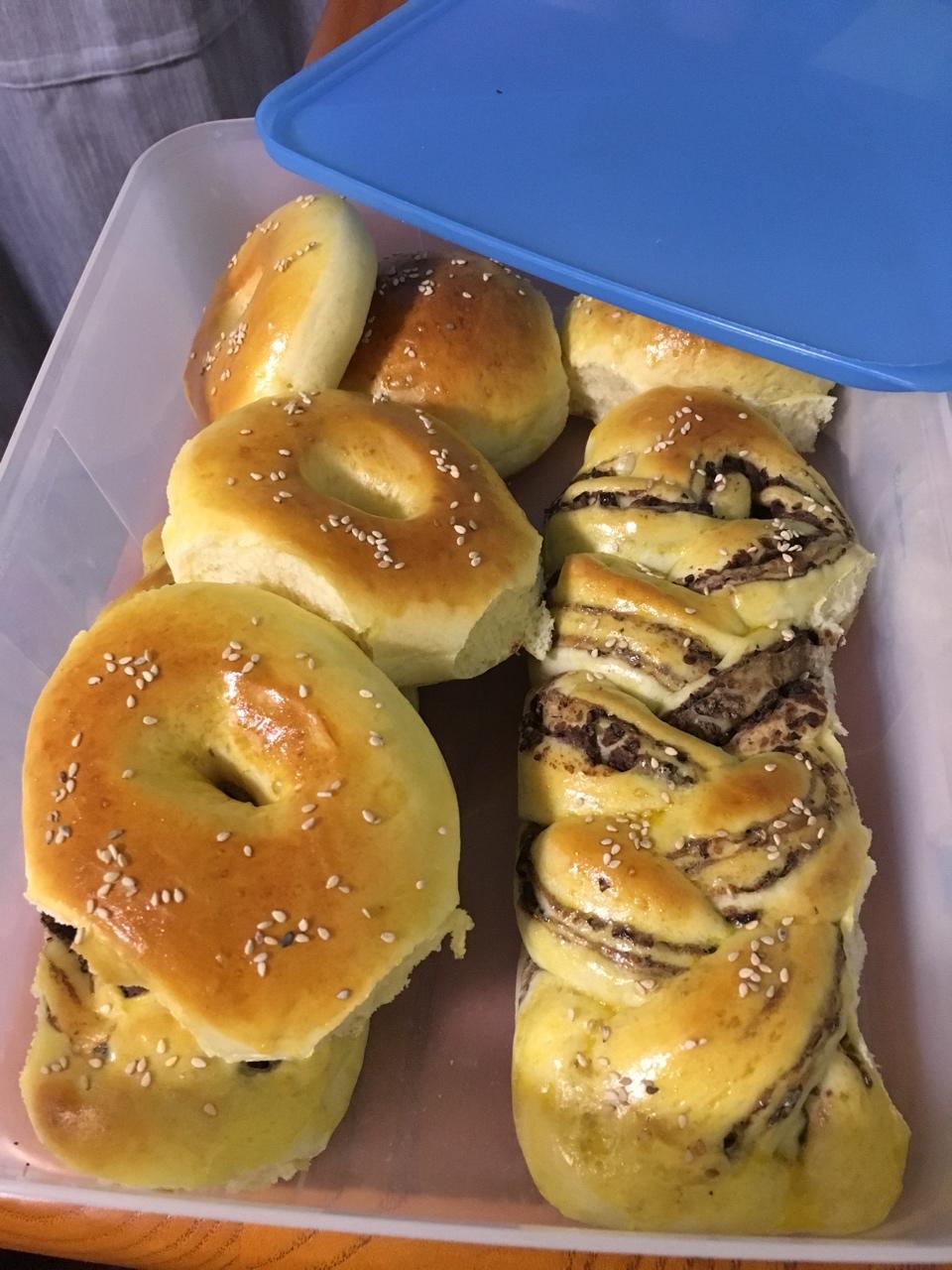 一次性发酵辫子红豆面包