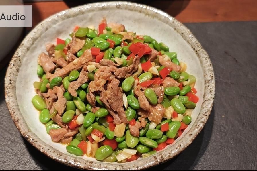 毛豆炒肉丝的做法