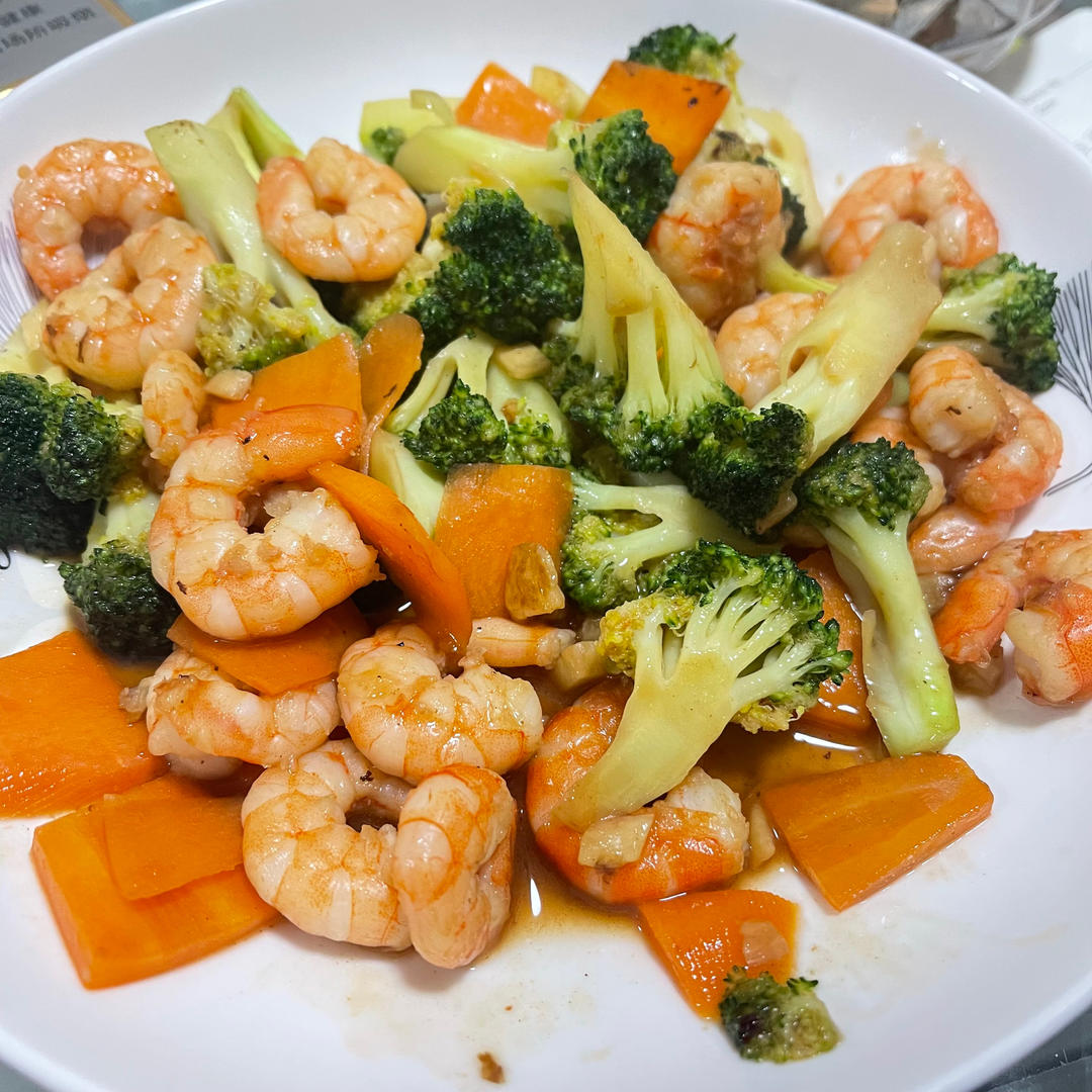 减肥去脂的西兰花炒虾仁