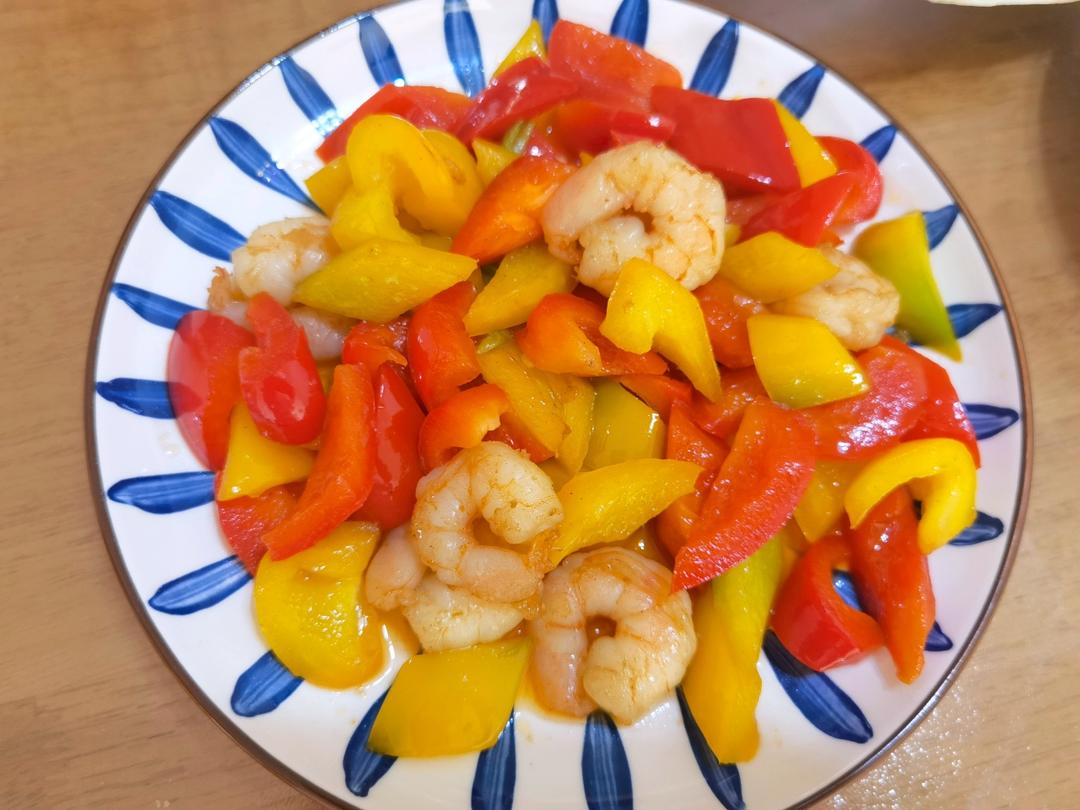 彩椒炒虾仁