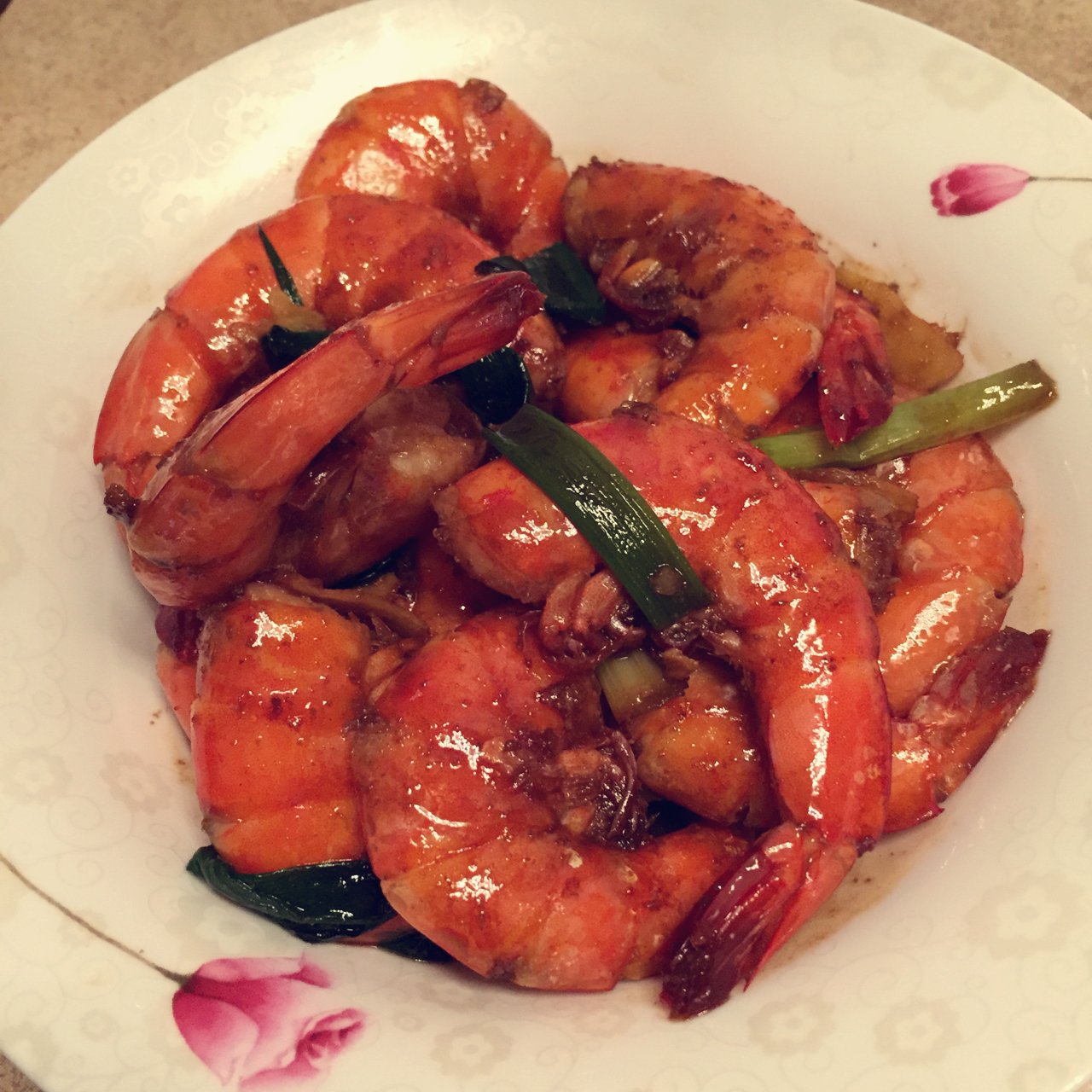 三月里的洋做的爆炒青虾