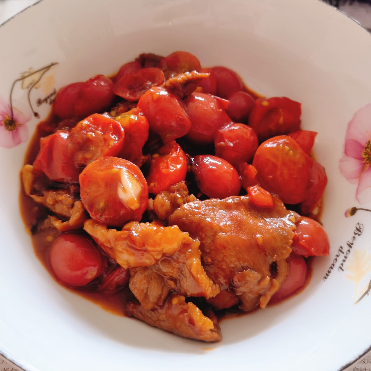 小番茄（圣女果）青椒炒肉