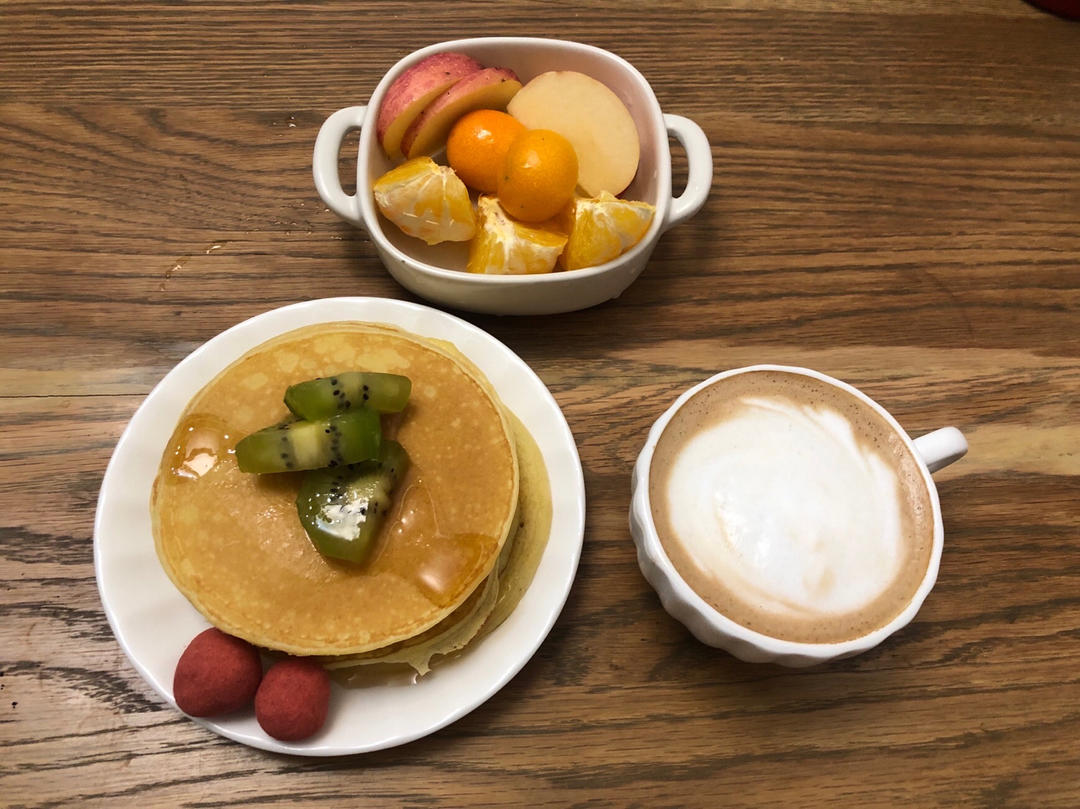 brunch pancake 懒人早午餐之枫糖浆松饼