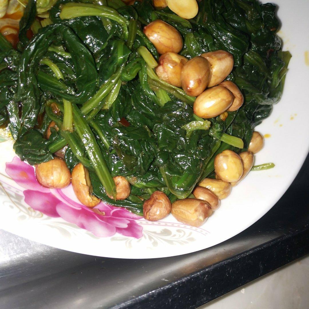 凉拌花生米菠菜