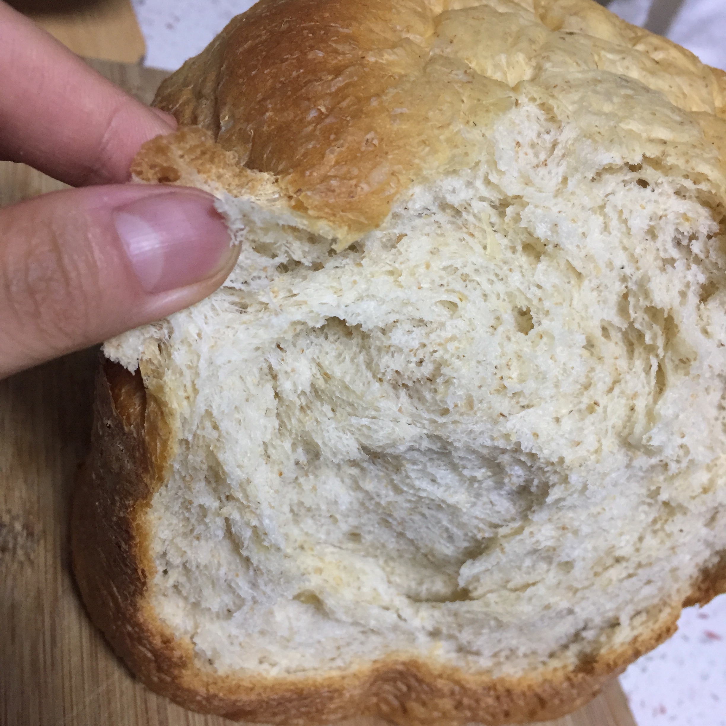 新良全麦面包粉做全麦核桃吐司 面包机版的做法