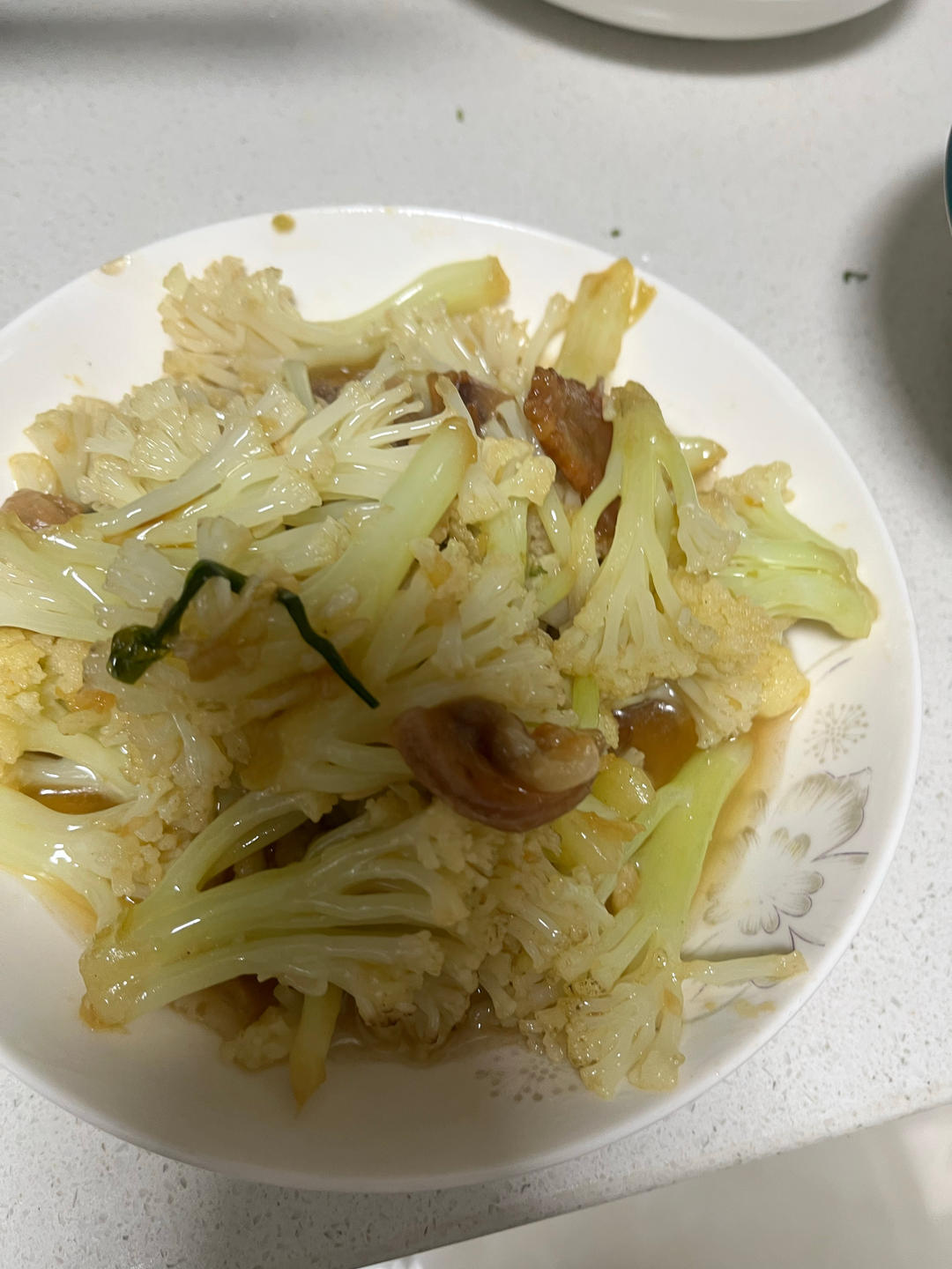 腊肉炒有机花菜