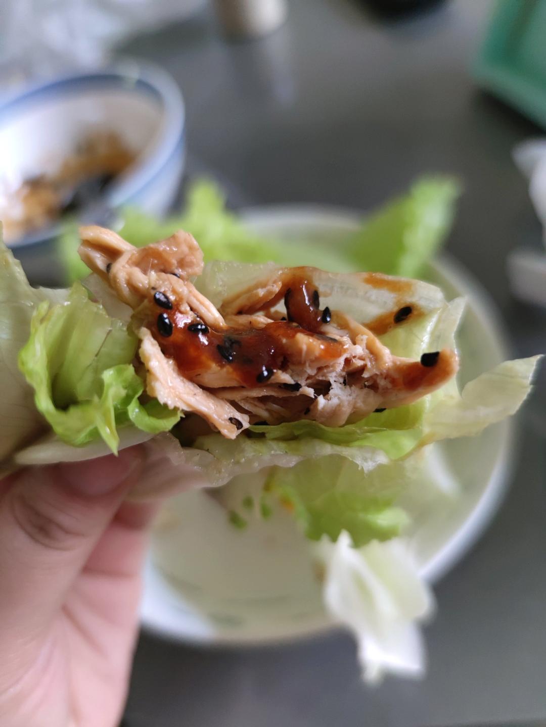 吃不胖的生菜鸡丝卷