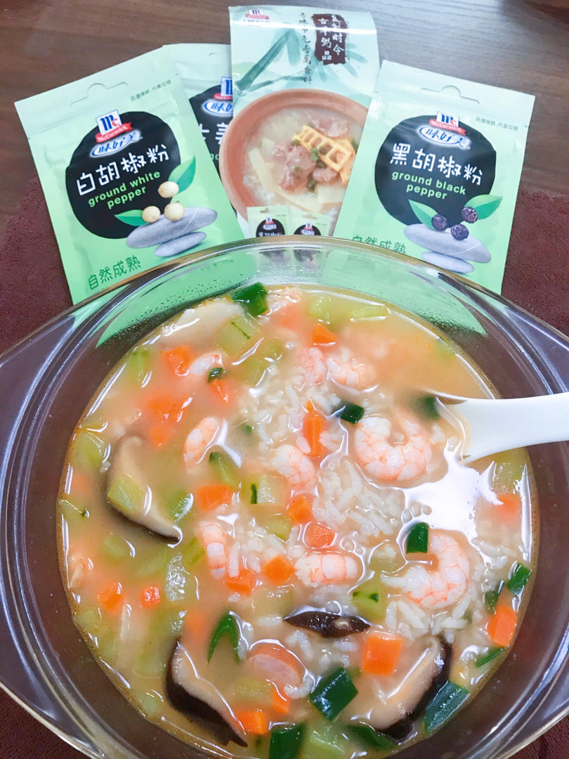 什锦蔬菜虾仁粥