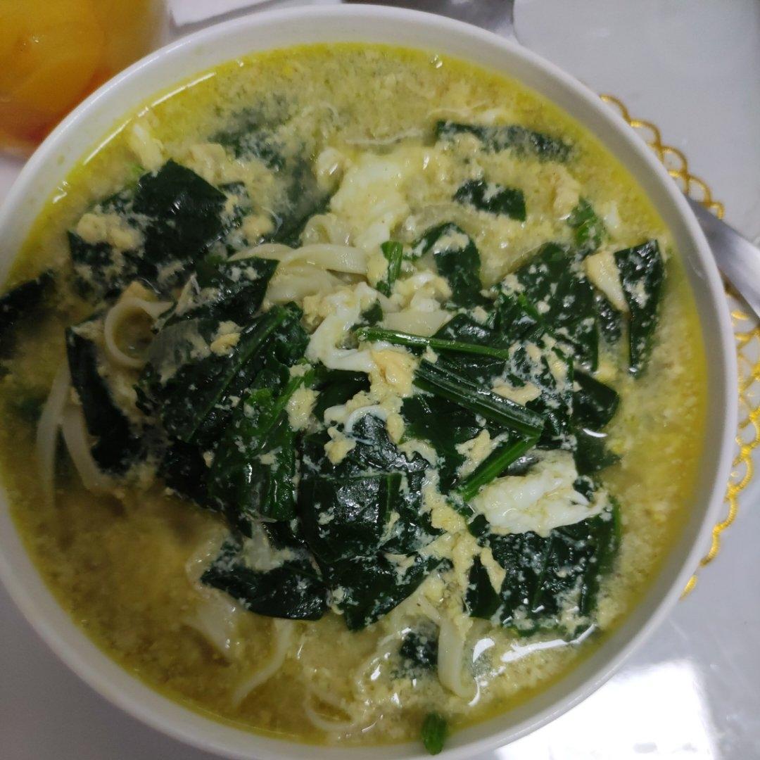菠菜鸡蛋清汤面