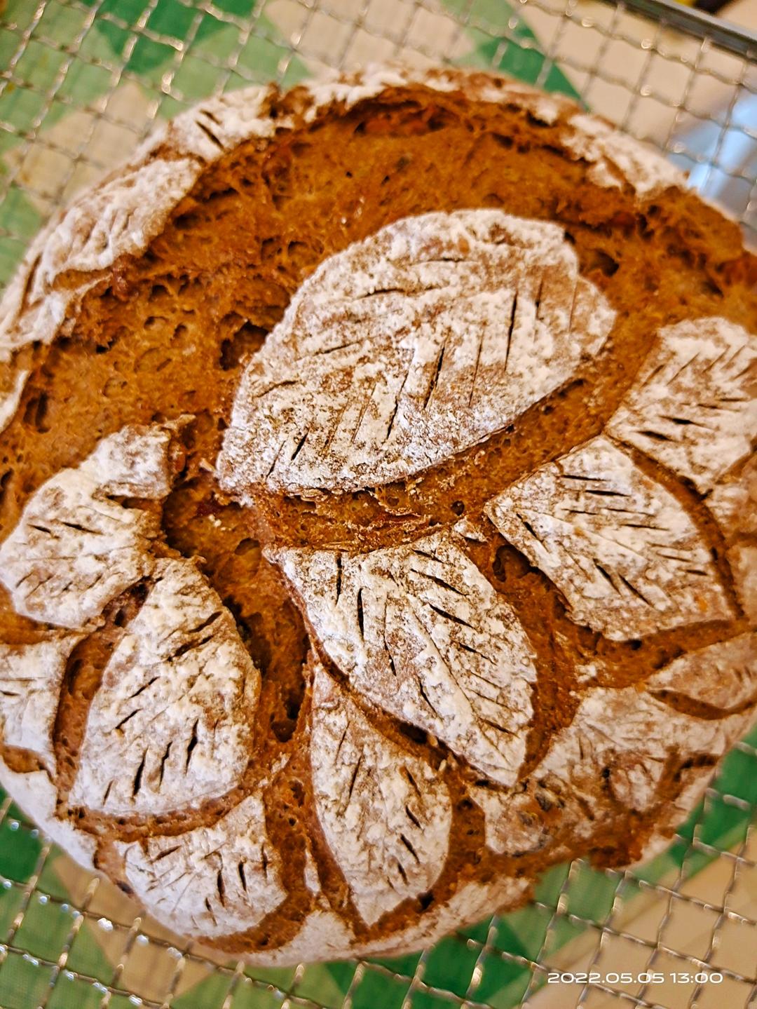 一次发酵全麦欧包无糖无油减脂主食