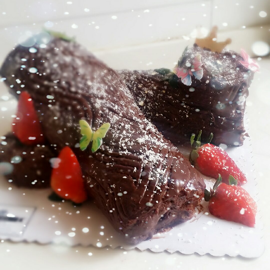 【圣诞节】巧克力劈柴蛋糕 Bûche de Noël