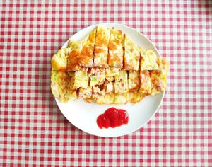 火腿蟹肉厚蛋烧和煎饼的做法 步骤10