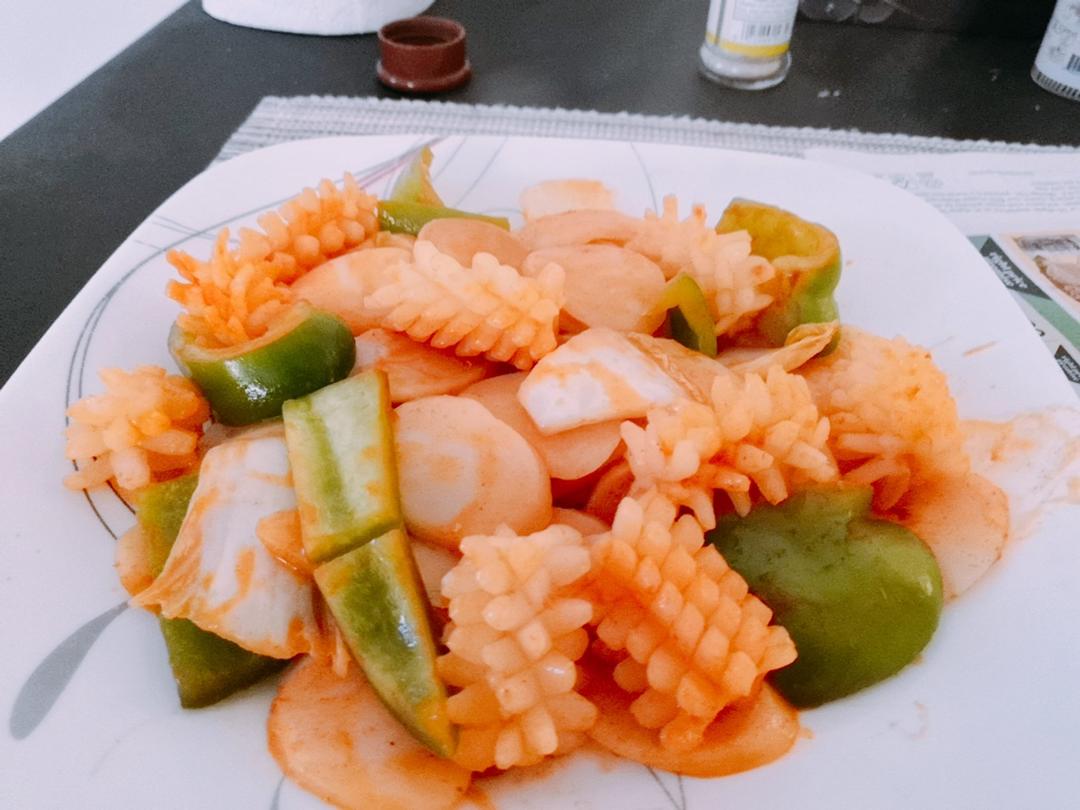 可以吃两碗米饭的爆炒鱿鱼