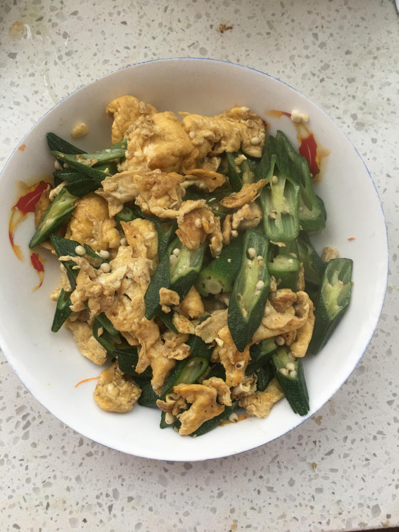 秋葵炒鸡蛋