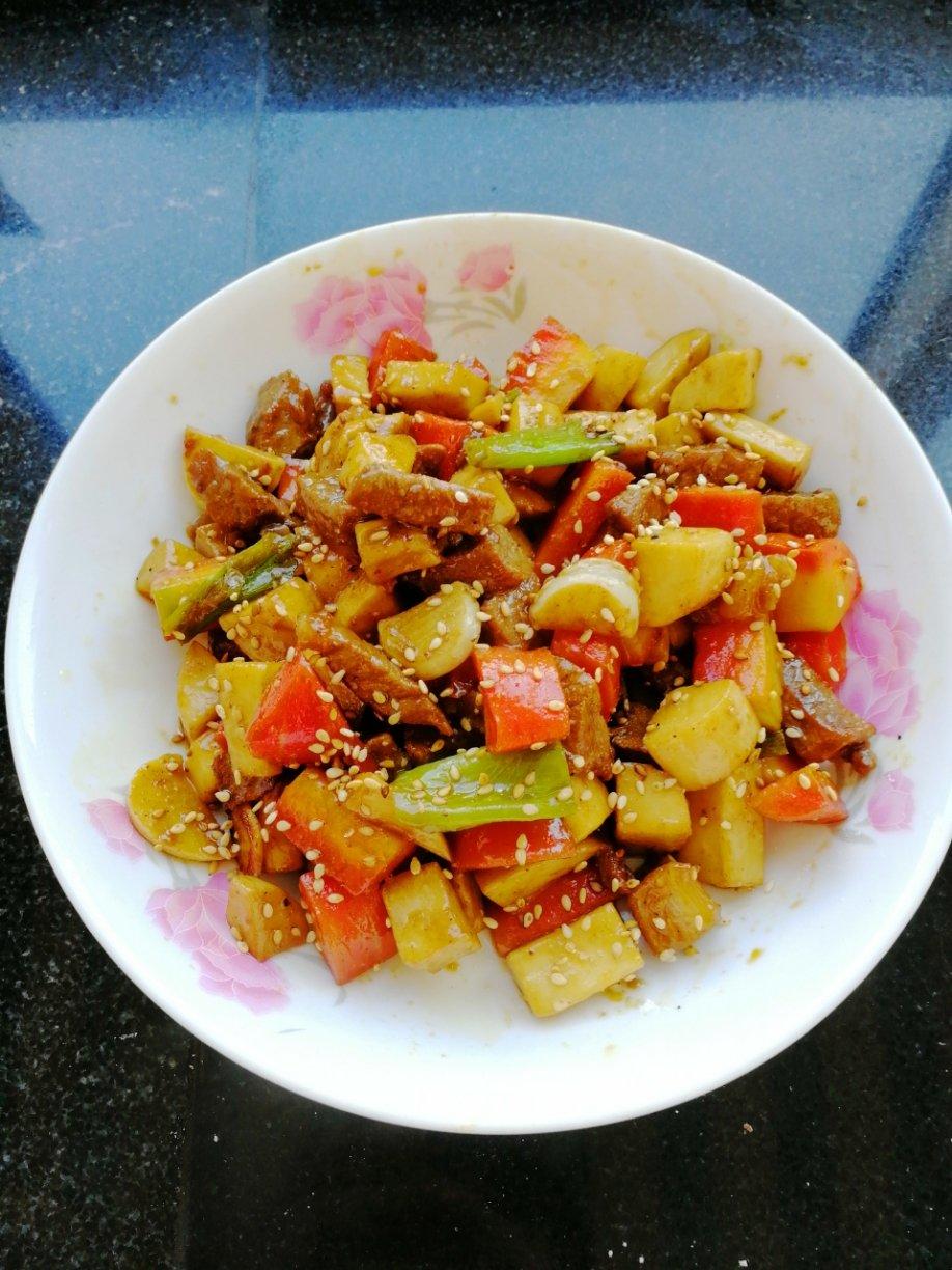 家常菜~杏鲍菇烧牛肉粒