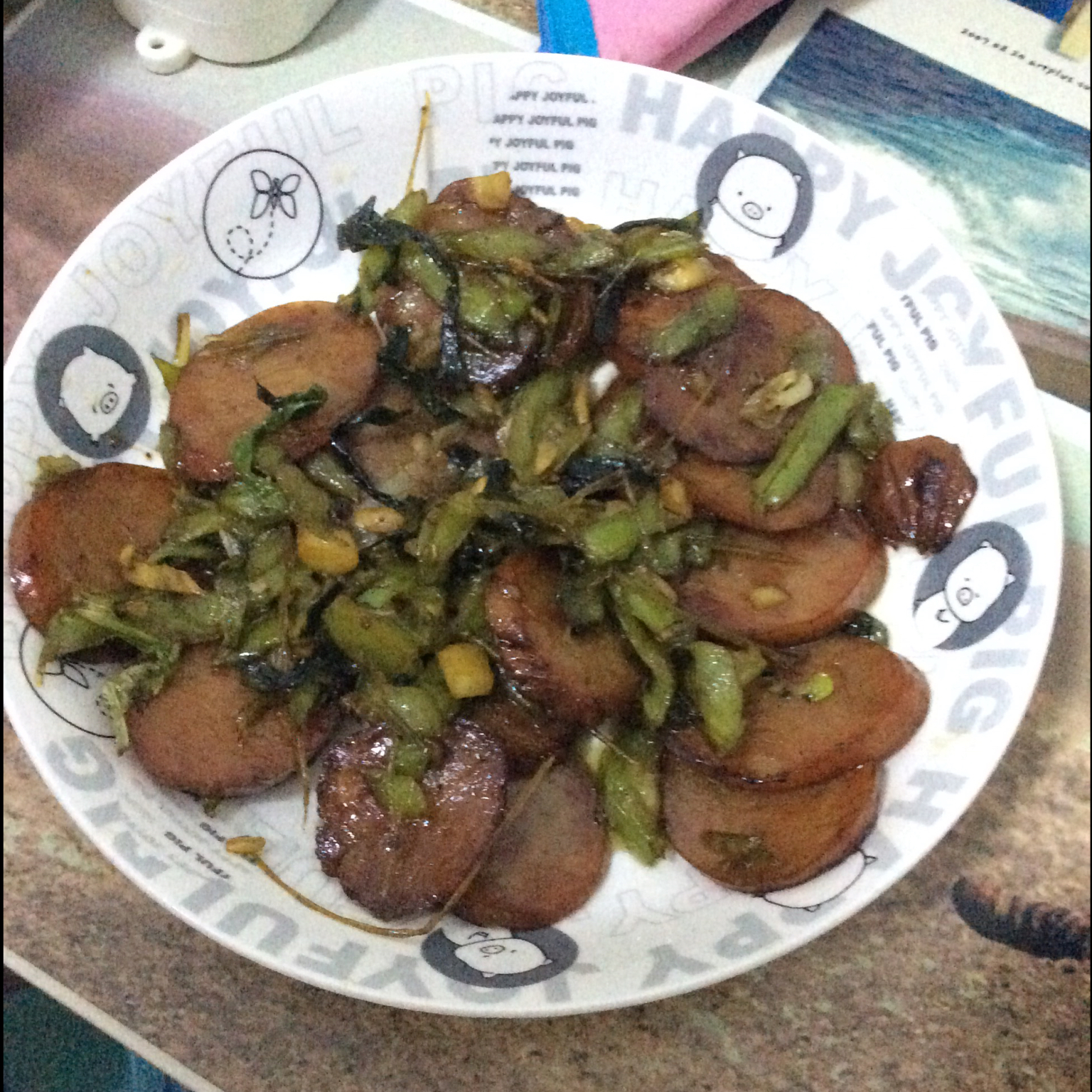 青椒炒腊肠