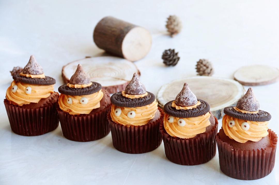 万圣节鬼怪蛋糕 超软巧克力马芬/阿猪烘焙视频：特别篇