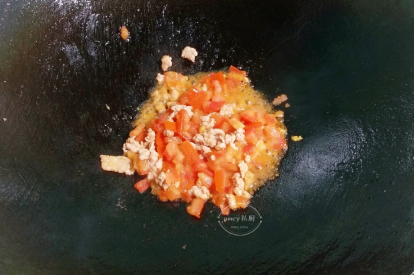 红烧豆腐肉沫番茄的做法 步骤3