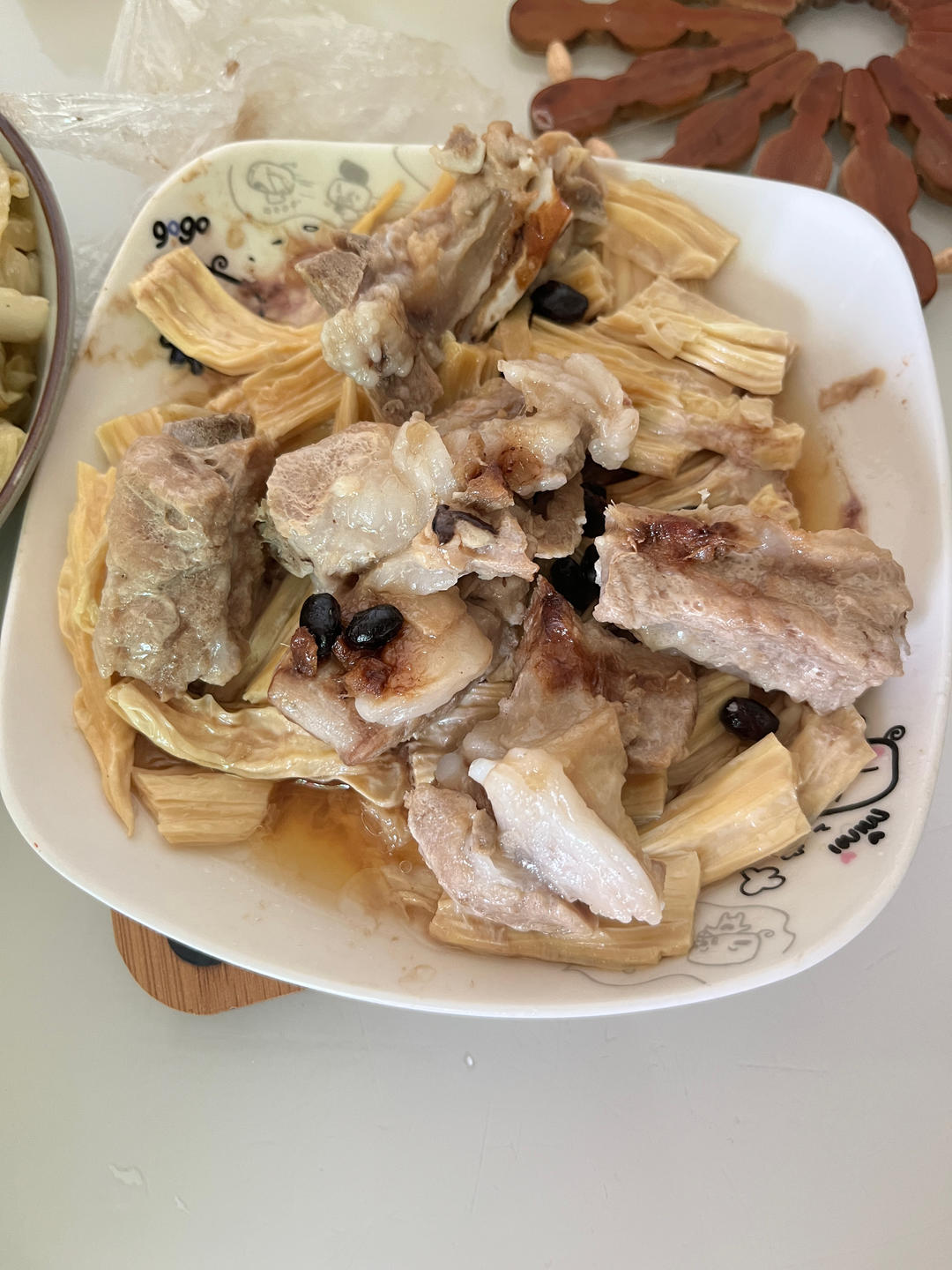 广东家常菜|腐竹蒸排骨