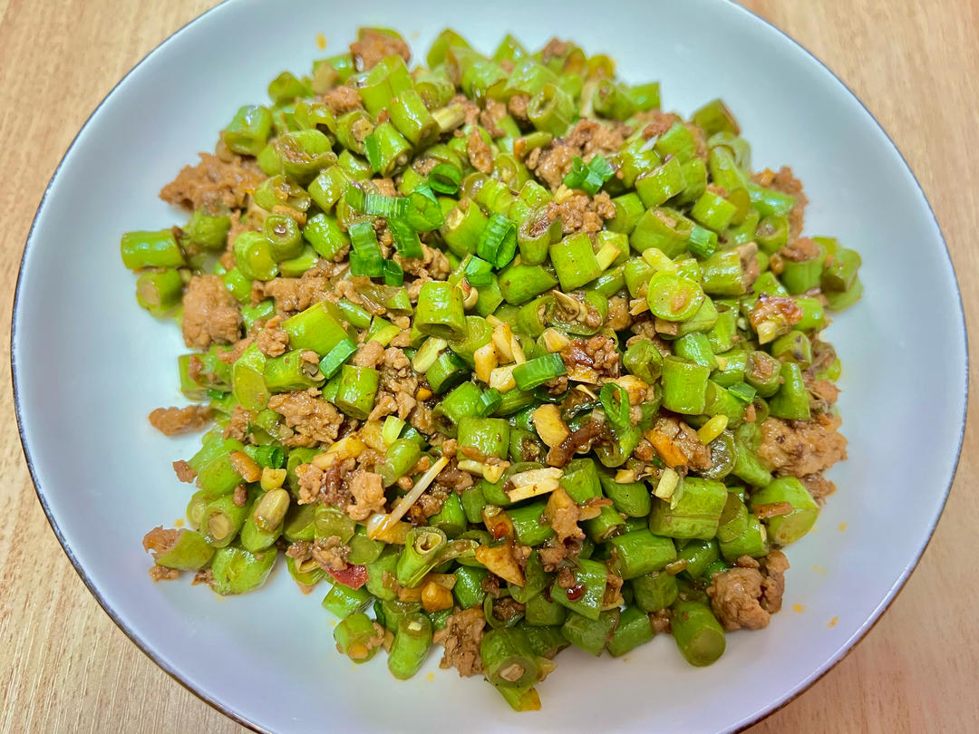 肉沫豆角下饭菜