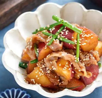 日式红薯炖猪肉的做法